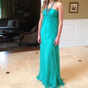 Teal prom dress